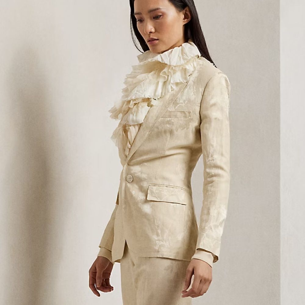 Ralph Lauren Resort ‘24 Collection Parker Floral Jacquard Single-Breasted Jacket - Picture 4 of 17